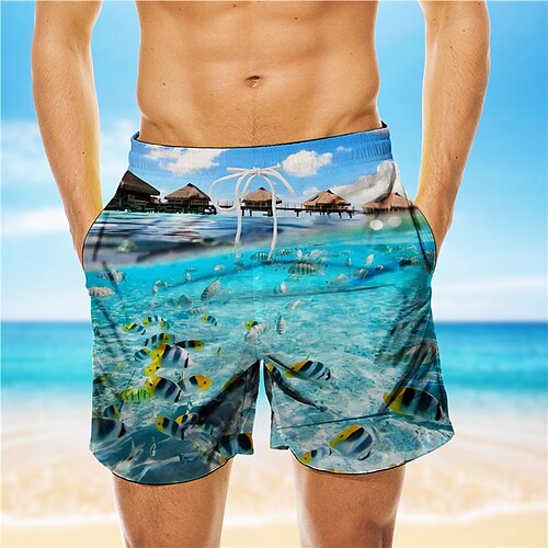 

Per uomo Boxer da surf Pantaloncini da mare Boxer da mare Pantaloncini estivi Pantaloncini da spiaggia A cordoncino con fodera in rete Vita elastica Pop art Prodotti per pesci Traspirante Asciugatura