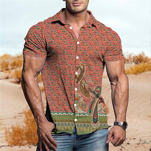 

Hombre Camisa camisa hawaiana Floral Estampados Cuello Vuelto Amarillo Azul Piscina Gris Calle Casual Mangas cortas Abotonar Estampado Ropa Tropical Boho Design Suave