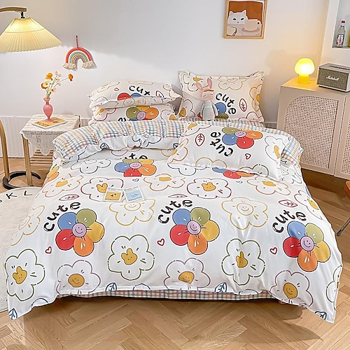 

Drap-housse en coton brossé ensemble de quatre pièces petit drap de lit épaissi frais housse de couette cadeau de literie en trois pièces