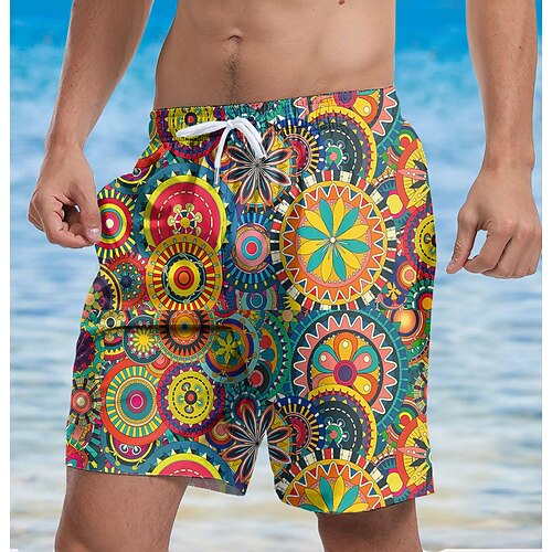 

Per uomo Boxer da surf Leggero Asciugatura rapida Boxer da surf Surf Spiaggia A quadri Gradiente Con stampe Primavera Estate