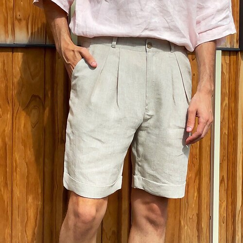 

Men's Shorts Linen Shorts Summer Shorts Beach Shorts Plain Comfort Breathable Short Outdoor Daily Streetwear Linen / Cotton Blend Stylish Casual White Inelastic