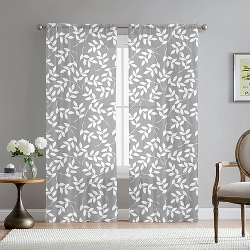 

plante rideau drapé feuille impression numérique fenêtre écran rideau chambre balcon décoration écran rideau transparent fenêtre écran rideau