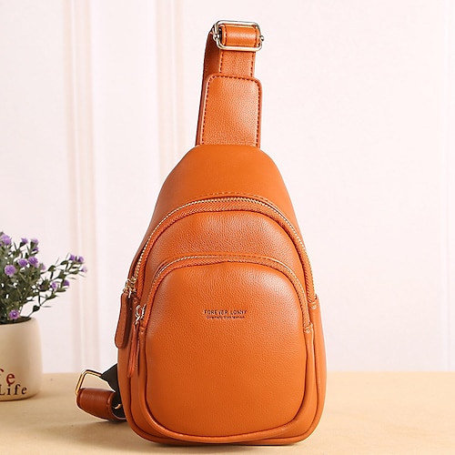 

Per donna Borsa a tracolla Borsello da petto pelle sintetica Esterno Giornaliero Cerniera Regolabile Impermeabile Leggero Tinta unica Nero Giallo Rosa
