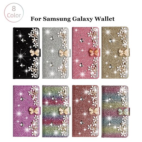 

téléphone Coque Pour Samsung Galaxy Portefeuille S23 S22 S21 S20 Plus Ultra A73 A53 A33 A72 A52 A42 A71 A51 A31 A32 A13 Galaxy A22 5G Clapet Portefeuille Strass Cristal Diamant TPU PC faux cuir