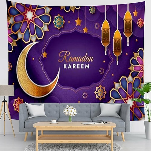 

ramadã eid mubarak parede tapeçaria arte decoração fotografia pano de fundo cobertor cortina pendurado casa quarto sala de estar decoração