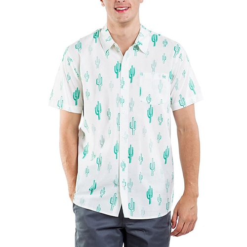 

Homme Chemise Chemise hawaïenne Floral Imprimés Photos Col rabattu Noir Blanche Vert Claire Extérieur Plein Air Manches courtes Bouton bas Imprimer Vêtement Tenue Tropique Mode Hawaïen Design