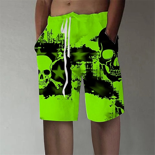 

Homme Short Short d'été Short de plage Shorts bouffants Cordon Taille elastique Graphic Crânes Respirable Doux Court Casual du quotidien Vacances Vêtement de rue Design Rouge Bleu Micro-élastique