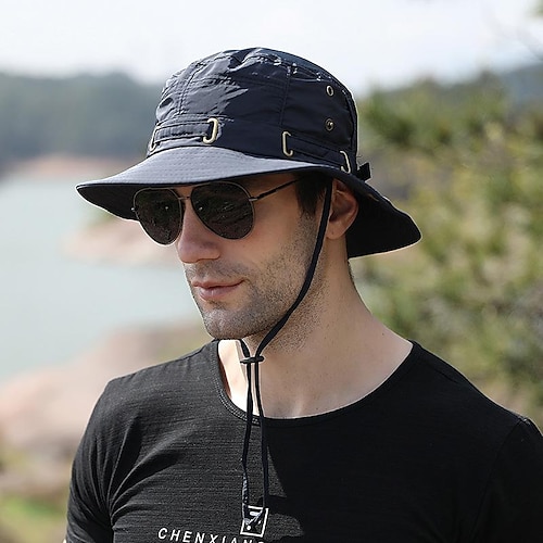 Men's Women's Sun Hat Bucket Hat Fishing Hat Wide Brim Outdoor Waterproof  Portable UV Sun Protection UPF50+ Hat Navy Black Wine for Fishing Climbing  Beach 2024 - $8.49