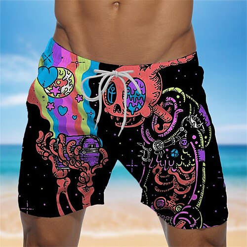 

Herre Surfeshorts Badeshorts Sommershorts Strandshorts Snorer med mesh fôr Elastisk midje Hodeskaller Grafiske trykk Hurtigtørkende Kort Avslappet Daglig Ferie Bohem Hawaiisk Rosa Grønn Mikroelastisk