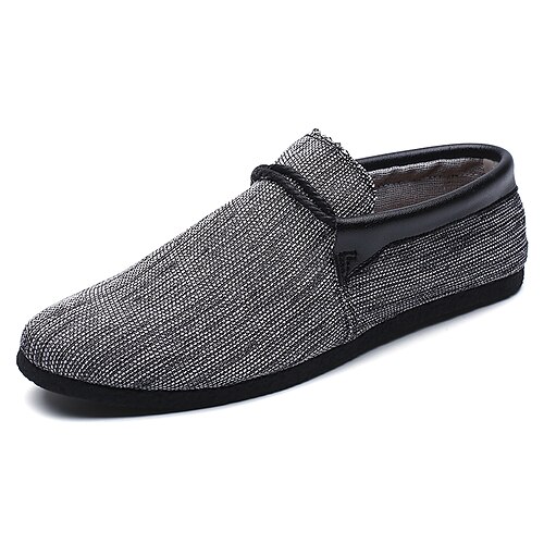 

Homme Basket Mocassins et Slip On Baskets à enfiler Décontractées du quotidien Marche Toile Lin Respirable Bottine / Demi Botte Noir Beige Gris Eté