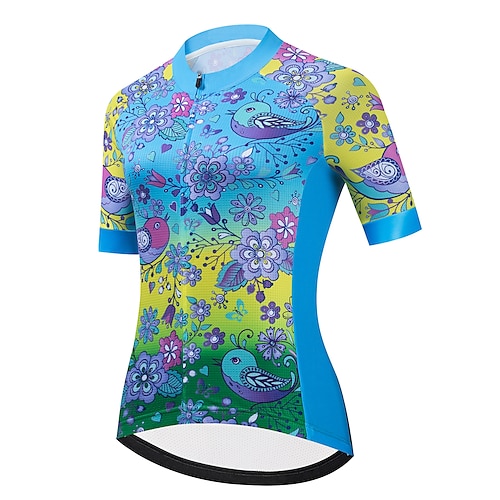 

21Grams Mujer Maillot de Ciclismo Manga Corta Bicicleta Maillot Camiseta con 3 bolsillos traseros MTB Bicicleta Montaña Ciclismo Carretera Transpirable Dispersor de humedad Secado rápido Bandas