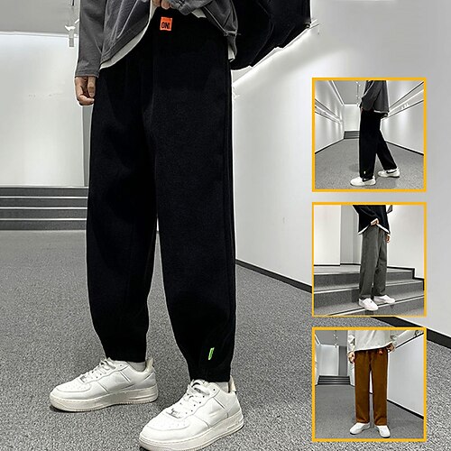 

Per uomo Pantaloni Pantaloni casual Tasche A cordoncino Vita elastica Liscio Comfort Traspirante Sportivo Informale Giornaliero Streetwear Moda Nero Marrone Media elasticità