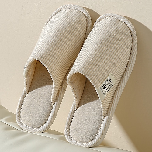 

Household anti-slip silent love cotton home slippers for men