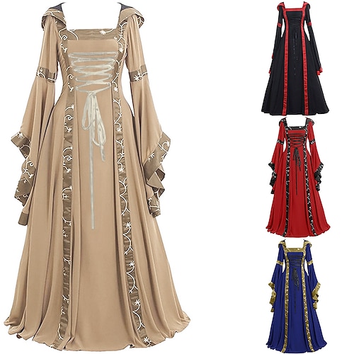 

Outlander Plus Size Medieval Renaissance 18th Century Vacation Dress Vintage Dress Dress Women's Costume Vintage Cosplay Party & Evening Festival Long Sleeve Long Length Dress Masquerade