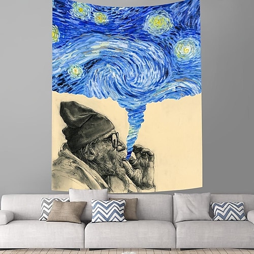 

Tapiz de pared grande de van gogh, pintura, decoración artística, fotografía, telón de fondo, manta, cortina, colgante, hogar, dormitorio, sala de estar, decoración