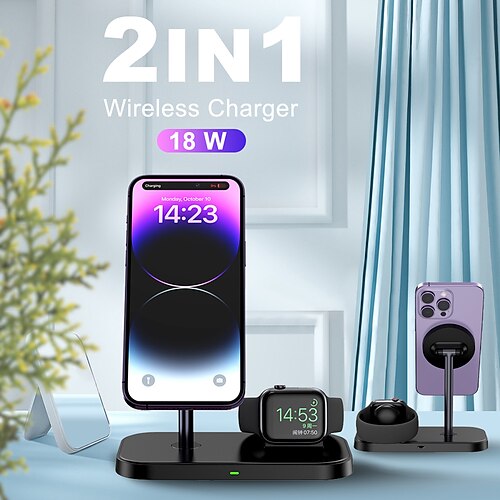 

Chargeur Sans Fil 18 W Puissance de sortie Station de recharge sans fil CE Charge sans fil rapide Universel Magnétique Pour Compatible avec tous les appareils compatibles avec le chargement sans fil