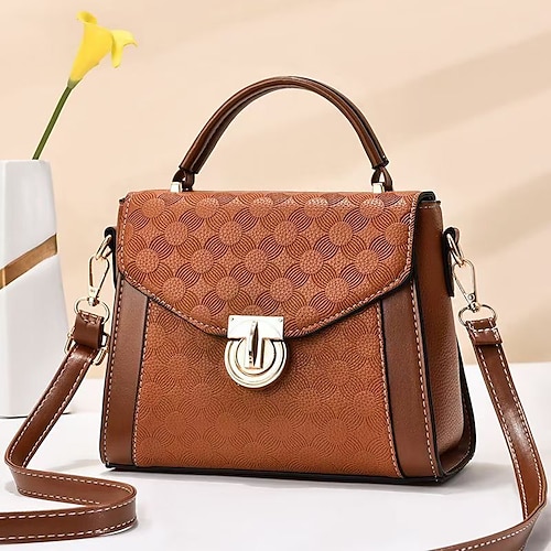 

Per donna Borsetta Borsa per pannolini pelle sintetica Shopping Giornaliero Bottoni Decorazioni in rilievo Fantasia geometrica Giallo ocra Nero Verde scuro
