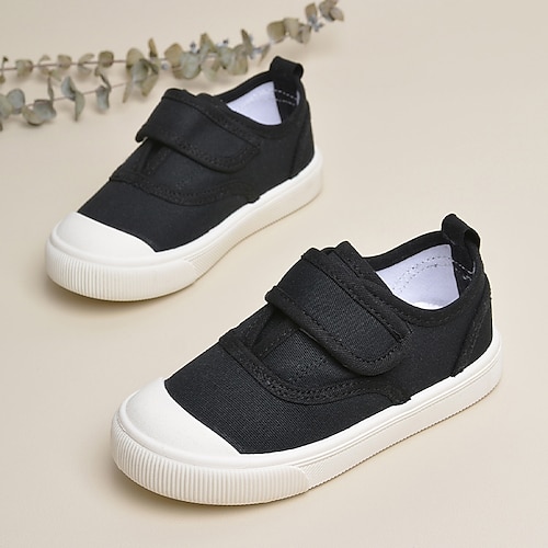 

Boys Girls' Sneakers Daily Sports Outdoors Casual Comfort Canvas Breathability Sporty Look Little Kids(4-7ys) School Home Casual Outdoor Exercise Running Shoes Outdoor Magic Tape Black Spring Summer