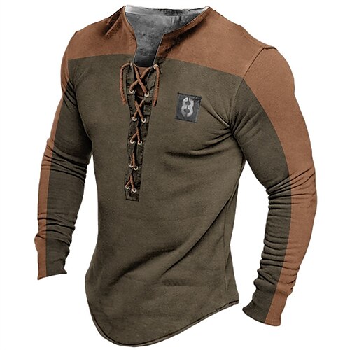 

Per uomo maglietta Magliette Pop art Numero Colletto Abbigliamento Stampa 3D Informale Giornaliero Manica lunga Lacci Stampa Di tendenza Originale Comodo