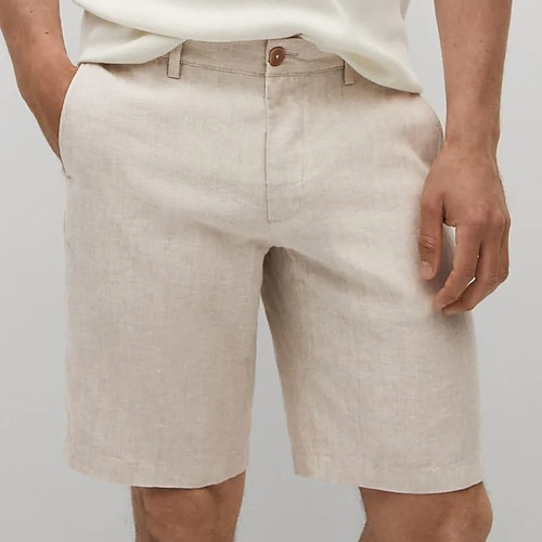 

Herren Shorts Kurze Hosen Leinenshorts Kurze Hosen Sommer-Shorts Strandshorts Kurze Hosen Zip Glatt Komfort Atmungsaktiv Kurz Outdoor Täglich Strassenmode Leinen / Baumwoll Mischung Stilvoll