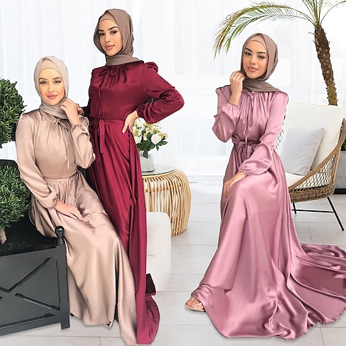 

Arabian Muslim Adults Women's Religious Saudi Arabic Dress Abaya For Polyester Ramadan Dress