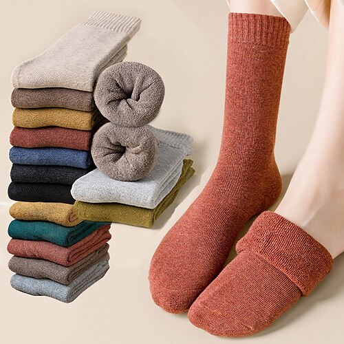 

5 paires de chaussettes - chaussettes pour femmes/hommes, chaussettes pour femmes hommes chaussettes de randonnée, chaussettes longues en tricot