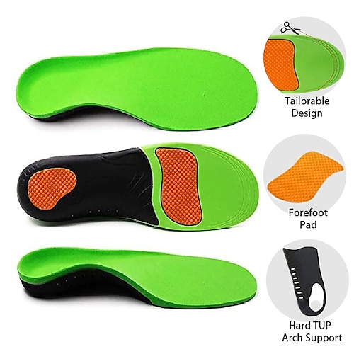 

plantar fasciitis inserts, arch support shoe inserts for men and women, orthotic insoles gel pad flat feet insoles (green, m)