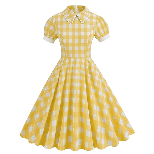 

Audrey Hepburn Retro Vintage Anos 50 vestido de férias Vestidos Vestido Flare Mulheres Ocasiões Especiais Vintage Cosplay Roupa Diária Encontro Manga Curta Vestido Carnaval