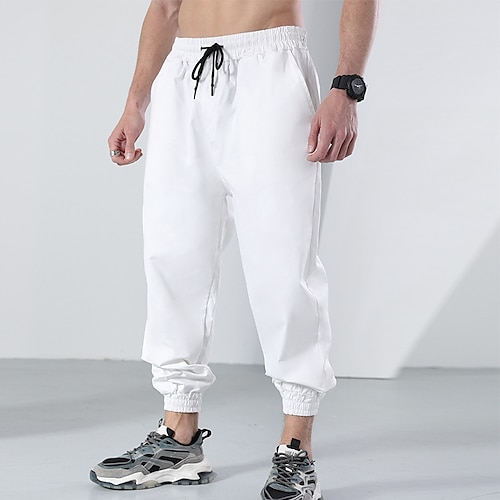 

Per uomo Pantaloni della tuta Pareggiatore Pantaloni Pantaloni casual Tasche A cordoncino Vita elastica Liscio Comfort Sportivo Giornaliero Per eventi Streetwear Moda Bianco