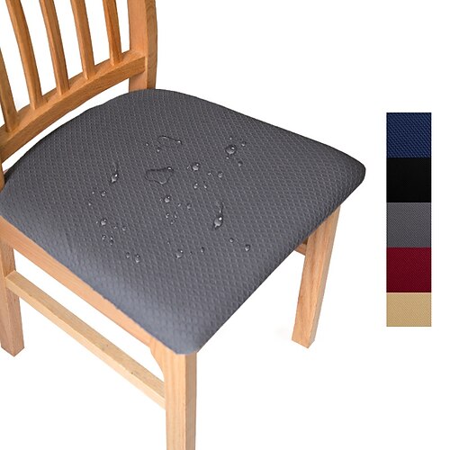 

Funda para silla de comedor repelente al agua, funda para asiento, funda gris para sala de estar, fiesta, boda, decoración de Navidad, tela de LICRA lavable