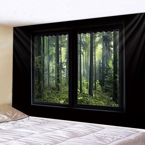 

Naturaleza gran pared tapiz ventana arte decoración fotografía telón de fondo manta cortina colgante hogar dormitorio sala de estar Decoración