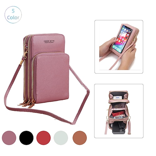 

Handbags Women Bag Female Shoulder Bag Messenger Bag Large-capacity Mirror Touch Screen Mobile Phone Bag Wallet Card Case