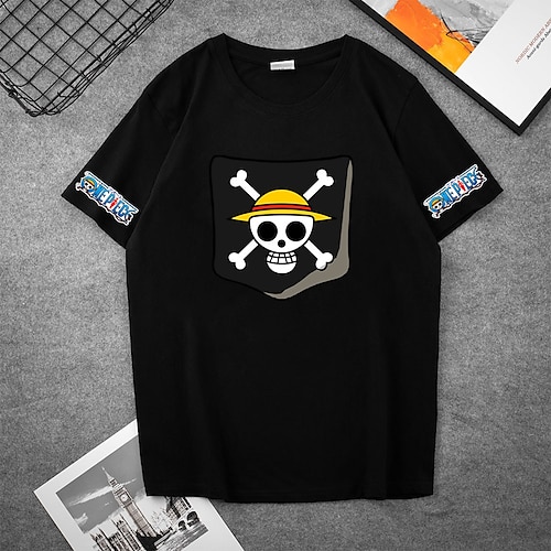 

One Piece Monkey D.Luffy Roronoa Zoro Manches Ajustées Imprime Classique Style de rue Tee-shirt Pour Homme Femme Unisexe Adulte Estampage à chaud 100 % Polyester Casual Quotidien