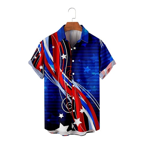 

Herren Hemd Hawaiihemd Sommerhemd Grafik-Drucke Bemerkung Umlegekragen Blau Outdoor Strasse Kurze Ärmel Button-Down Bedruckt Bekleidung Tropisch Modisch Hawaiianisch Designer
