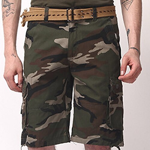 

Men's Cargo Shorts Shorts Baggy Leg Drawstring 6 Pocket Camouflage Comfort Outdoor Daily Going out 100% Cotton Fashion Streetwear Yellow camouflage Camouflage