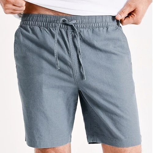 

Homme Short Short en lin Short d'été Short de plage Short plissé Cordon Taille elastique Plein Respirable Doux Court Casual du quotidien Vacances Mélange de Lin Coton Vêtement de rue Hawaïen