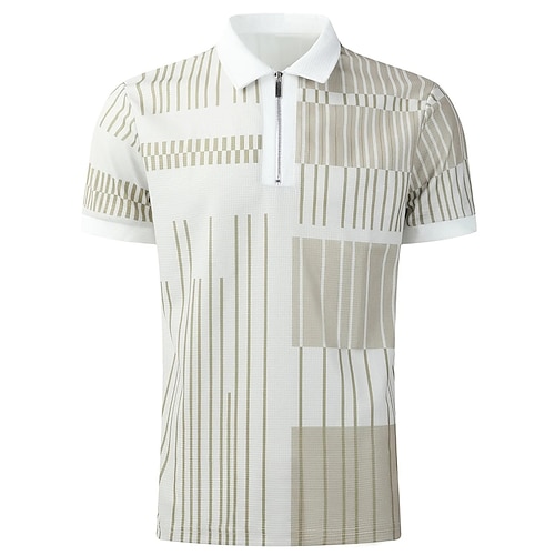 

Herre Zip Polo Golf skjorte Sport & Utendørs Avslappet Quarter Zip Kortermet Mote Gatemote Lapper Klassisk Sommer Svart Navyblå Mørkegrønn Lysegrå Mørkegrå Beige Zip Polo