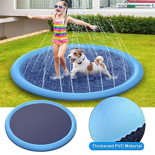 

Almohadilla para salpicaduras, aspersor antideslizante para niños, piscina poco profunda para bebés, alfombrilla para piscina para niños, fácil de usar/limpiar