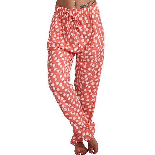 

Per donna Pigiami Pantaloni Pantaloni del pigiama Stampe astratte Di tendenza Informale Comoda Interni Giornaliero Da mare Poliestere Traspirante Tasche Vita elastica Primavera Estate Nero Bianco