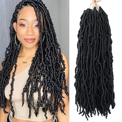 

18 Inch New Faux Locs Crochet Hair Soft Locs Crochet Hair Natural Faux Locs Crochet Braids Pre-looped Synthetic Afro Roots Braid For Black Women