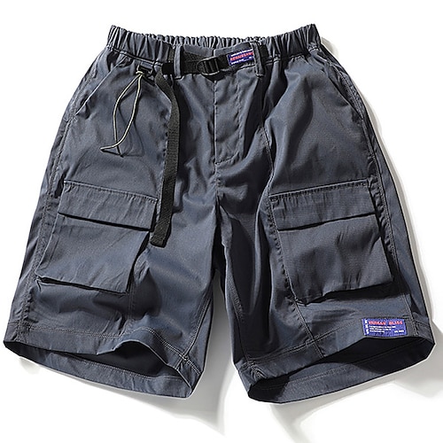 

Herre Cargoshorts Sommershorts Casual shorts Lomme Elastisk midje Multi lomme Bokstaver Komfort utendørs Daglig Ut på byen Gatemote Stilfull Svart Militærgrønn