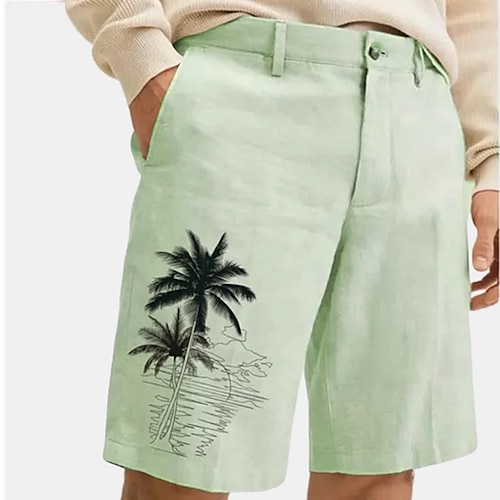 

Homens Calção Shorts de verão Shorts de praia Imprimir Gráfico Coqueiro Respirável Macio Curto Casual Diário Feriado Roupa de rua Havaiana Branco Azul Sem Elasticidade