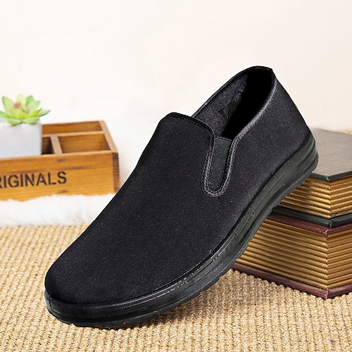 

Homens Mocassins e Slip-Ons Tênis Slip-on Casual Clássico Ao ar livre Diário Caminhada Lona Respirável Preto Verão