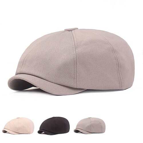 

Per uomo Berretto cappello Cappello da strillone Nero Beige Cotone Streetwear Moda Informale Esterno Giornaliero Per uscire Liscio Crema solare