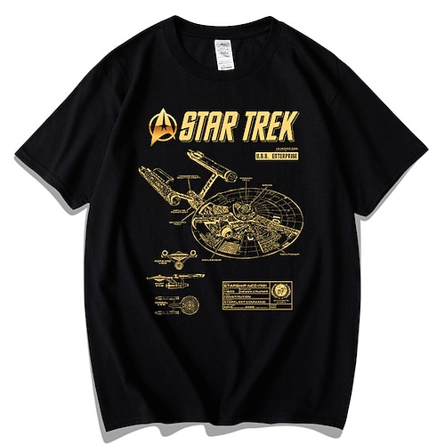 

Star Trek T-skjorte Trykt mønster Klassisk Gate stil T-Trøye Til Herre Dame Unisex Voksne Varmstempling 100% Polyester Fritid / hverdag