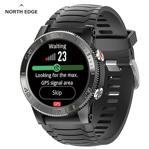 

North Edge – montre numérique pour hommes, gps glonass galileo, fréquence cardiaque spo2 vo2max, stress 120 mode sport, 18 jours de veille, boussole, montre intelligente