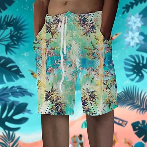 

Herren Shorts Kurze Hosen Sommer-Shorts Strandshorts Kurze Hosen Baggy Shorts Kurze Hosen Kordelzug Elastische Taille 3D-Druck Graphic Kokosnussbaum Atmungsaktiv Weich Kurz Casual Täglich Festtage