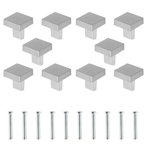 

10 stücke schrank knöpfe einloch schrank tür ziehen knopf 2525mm quadrat zink-legierung kommode knopf moderne schublade griff knopf für möbel badezimmer schrank kleiderschrank dekoration