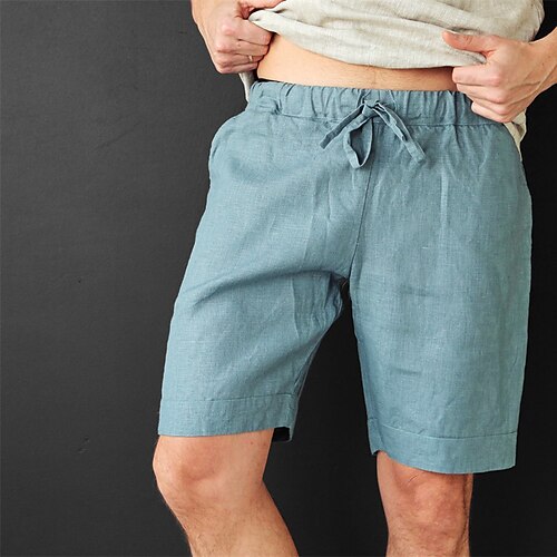 

Herren Shorts Kurze Hosen Leinenshorts Kurze Hosen Sommer-Shorts Strandshorts Kurze Hosen Kordelzug Elastische Taille Glatt Atmungsaktiv Weich Kurz Casual Täglich Festtage Leinen / Baumwoll Mischung