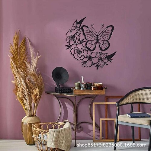 

fleurs en fer forgé silhouette vase arrangement de fleurs mur en métal art silhouette décoration peinture accueil art silhouette décoration en métal